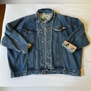 Vintage Et Vous Blue Denim Jacket, cartoon pattern